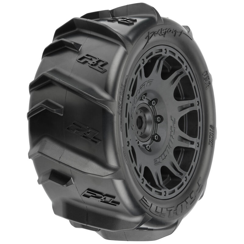 Black Raid Pro-Line Sand/Snow Dumont Tires F/R (2) Hex | MTD 8x48 Racing 1/6 Pro-Line 5.7” 24mm