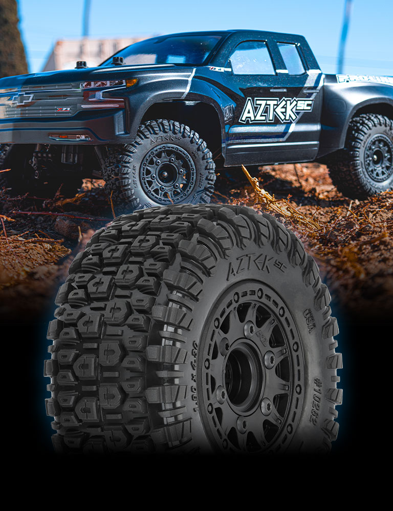 Shop Pro-Line 1/10 Aztek M2 F/R 2.2 inch/3.0 inch SC MTD 12mm & 14mm Black Raid Wheels